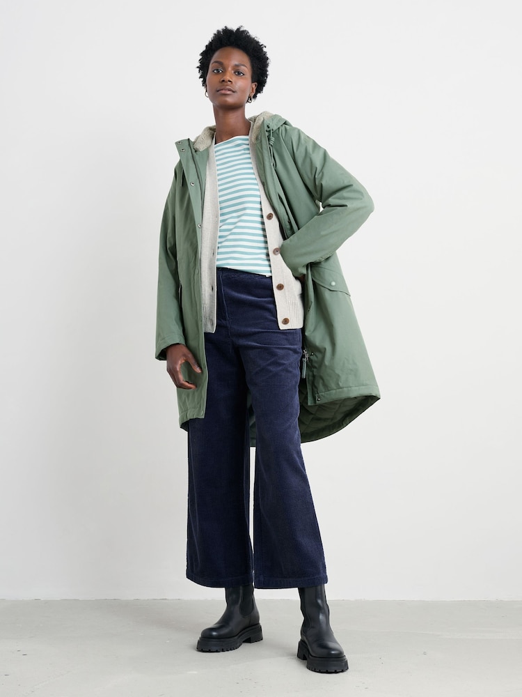 Seasalt Cornwall Green Petite Petite Plant Hunter Waterproof Parka Coat - Image 1 of 5