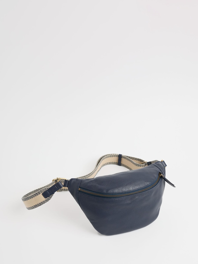 Seasalt Cornwall Blue Wyllow Cross-Body Leather Bag - Image 1 of 4