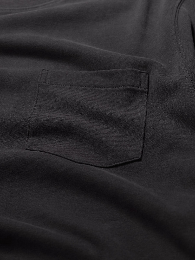 Seasalt Cornwall Black Mens Merthen Long Sleeve Top in GOTS Certified Cotton - Image 6 of 6