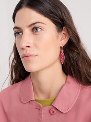 Seasalt Cornwall Pink Pink Charmer Ceramic Leaf Earrings - Image 3 of 4