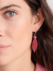 Seasalt Cornwall Pink Pink Charmer Ceramic Leaf Earrings - Image 4 of 4