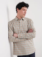 Azul oscuro - Seasalt Cornwall Mens Take Root Half Placket Check Shirt - Imagen 1 de 5