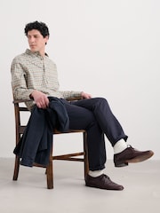 Azul oscuro - Seasalt Cornwall Mens Take Root Half Placket Check Shirt - Imagen 3 de 5