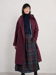 Seasalt Cornwall Purple Petite Penweathers Waterproof Trench Coat - Image 1 of 5