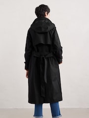 Seasalt Cornwall Black Penweathers Waterproof Trench Coat - Image 2 of 3