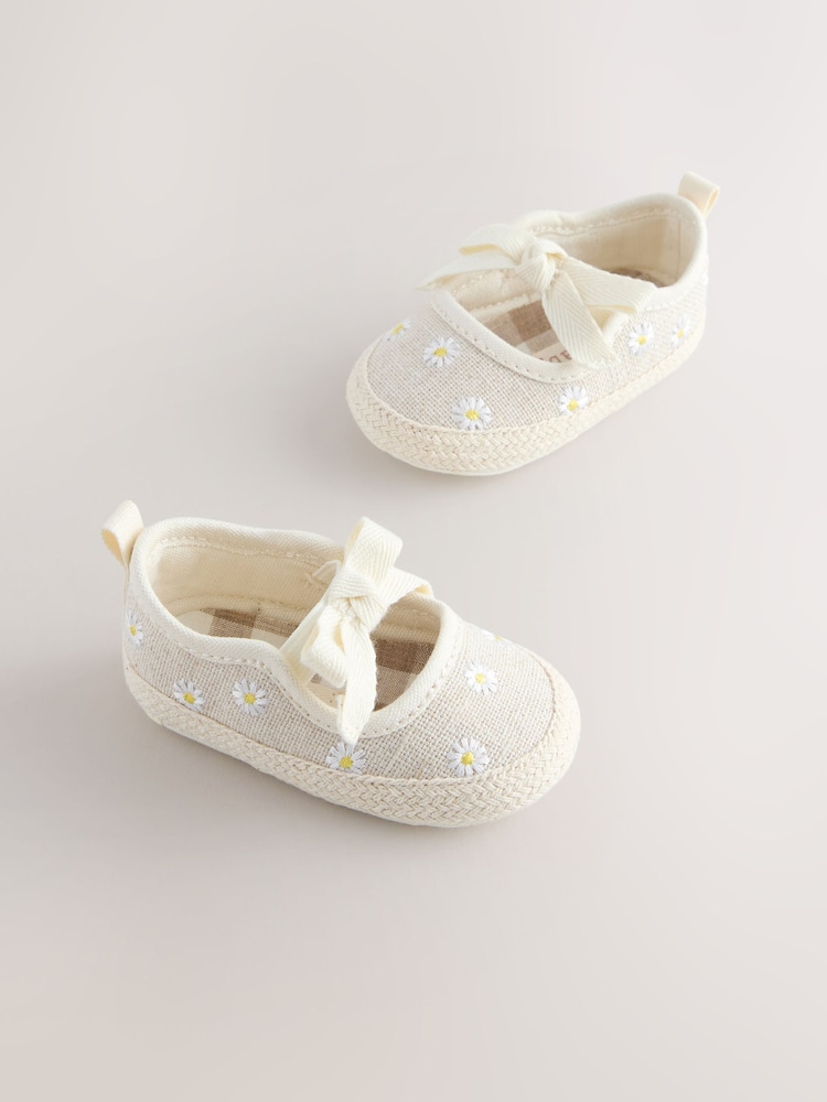 Neutral Daisy Espadrille Baby Shoes (0-18mths) - Image 1 of 5