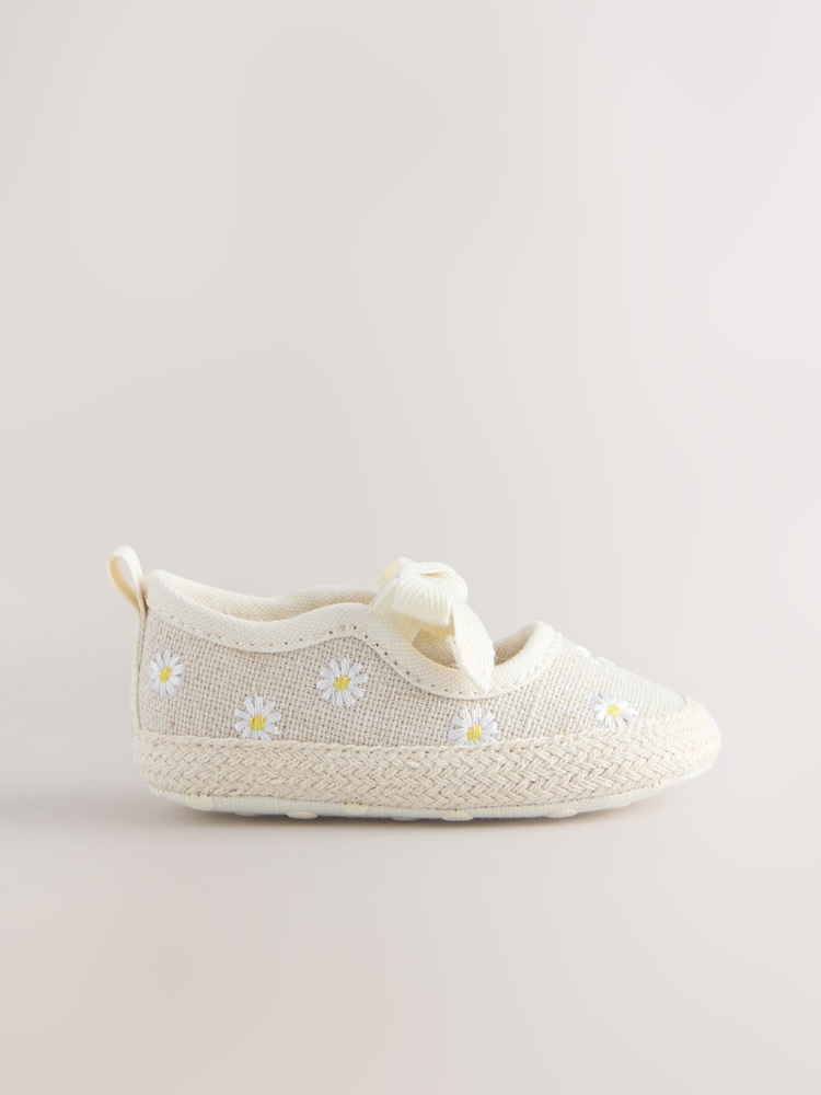 Neutral Daisy Espadrille Baby Shoes (0-18mths) - Image 2 of 5