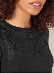 M&Co Black Lace Trim Jumper - Image 4 of 5