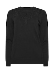 M&Co Black Lace Trim Jumper - Image 5 of 5
