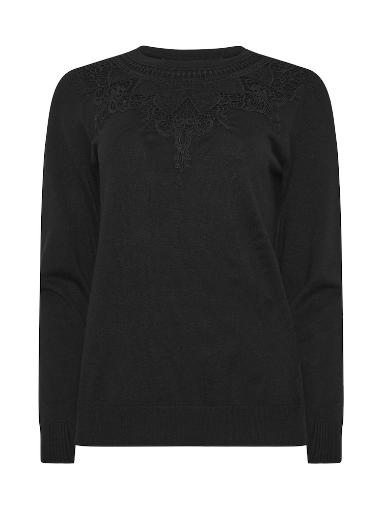 M&Co Black Lace Trim Jumper - Image 5 of 5