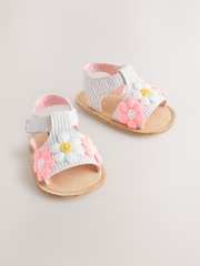 Floral rosa y neutro - Sandalias de bebé (0-24 meses) - Imagen 1 de 5