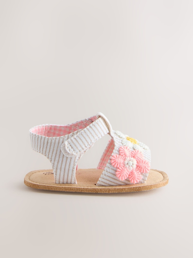Floral rosa y neutro - Sandalias de bebé (0-24 meses) - Imagen 2 de 5