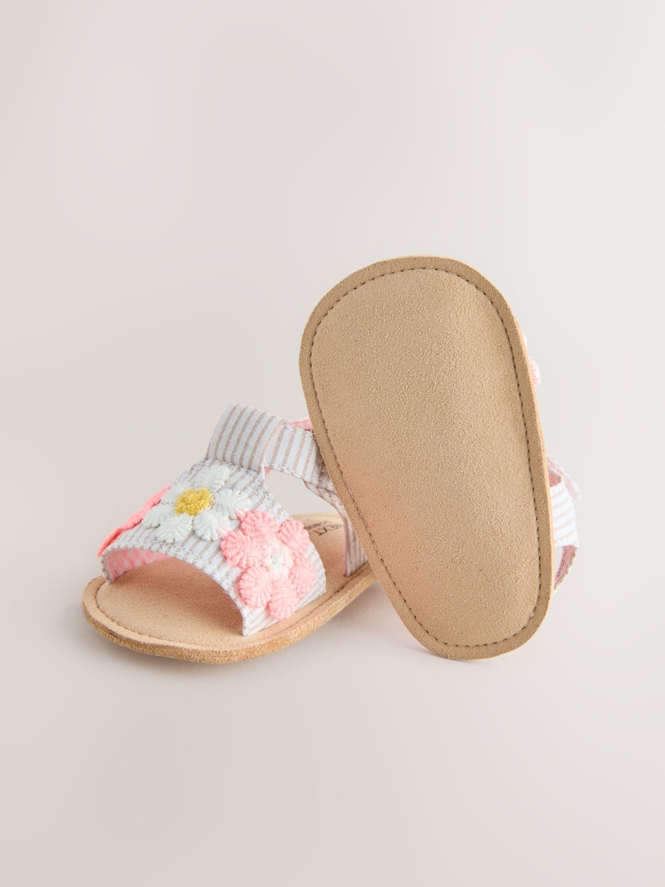 Floral rosa y neutro - Sandalias de bebé (0-24 meses) - Imagen 5 de 5