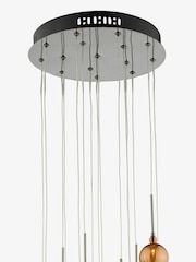 Dar Lighting Polished Black Chrome Copper Glass Aurelia 15lt Cluster Pendant - Image 2 of 4