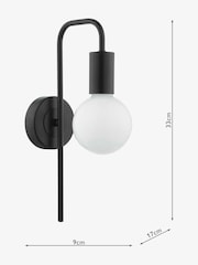 Dar Lighting Matt Black Dena Wall Light - Image 3 of 6