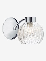Dar Lighting Polished Chrome Ribbed Glass Yasmin Wall Light - Image 1 of 5