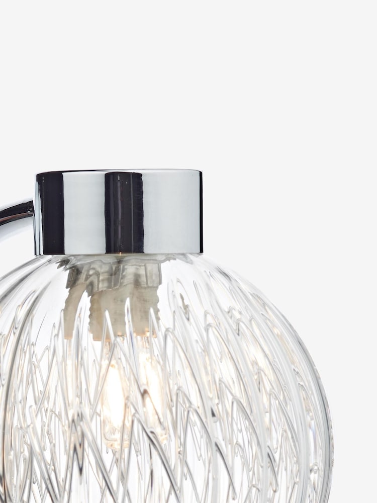 Dar Lighting Polished Chrome Ribbed Glass Yasmin Wall Light - Image 2 of 5