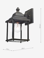 Dar Lighting Matt Black Gold Glass Doyle Wall Light - Image 3 of 4