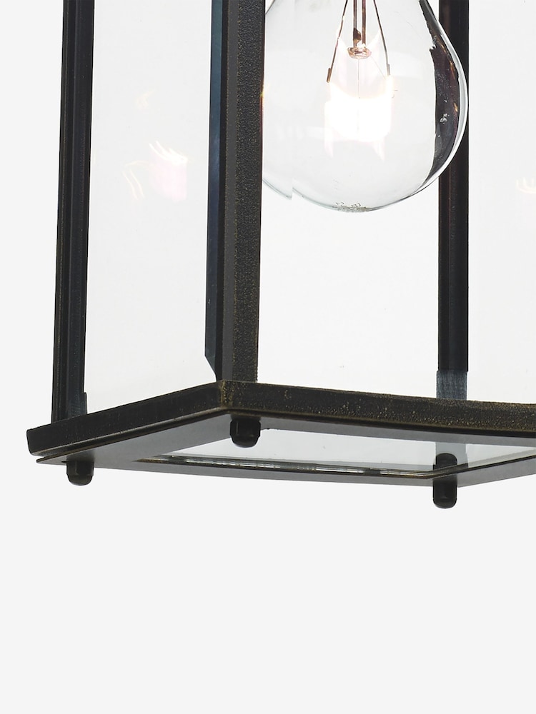 Dar Lighting Matt Black Gold Glass Doyle Wall Light - Image 4 of 4