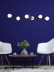 Dar Lighting Matt Black Alana 6lt Pendant Ceiling Light - Image 1 of 7