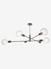 Dar Lighting Matt Black Alana 6lt Pendant Ceiling Light - Image 3 of 7