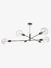Dar Lighting Matt Black Alana 6lt Pendant Ceiling Light - Image 4 of 7