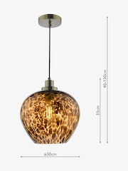 Dar Lighting Amber Glass Antique Brass Leandra Pendant Light - Image 7 of 7