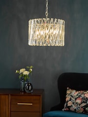 Dar Lighting Polished Nickel Crystal Entwine 6lt Pendant Light - Image 1 of 7