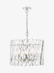 Dar Lighting Polished Nickel Crystal Entwine 6lt Pendant Light - Image 3 of 7