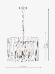 Dar Lighting Polished Nickel Crystal Entwine 6lt Pendant Light - Image 4 of 7