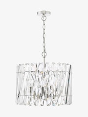 Dar Lighting Polished Nickel Crystal Entwine 6lt Pendant Light - Image 5 of 7