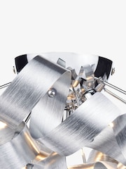 Dar Lighting Brushed Aluminium Polished Chrome Rawley 4lt Flush Light - Image 2 of 5