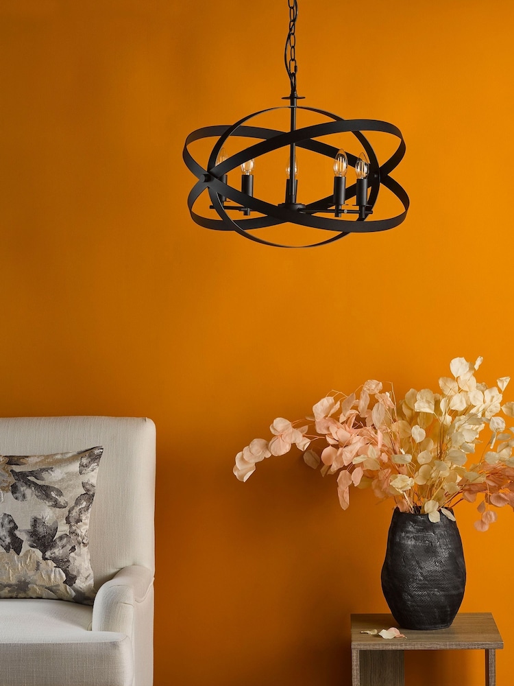 Dar Lighting Matt Black Nitya 5lt Pendant Light - Image 2 of 6 Dar Lighting Matt Black Nitya 5lt Pendant Light - Image 2 of 6