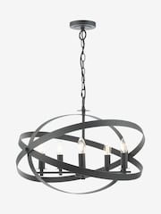 Dar Lighting Matt Black Nitya 5lt Pendant Light - Image 3 of 6