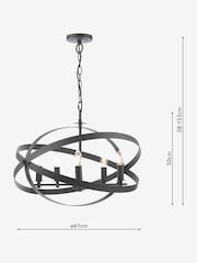 Dar Lighting Matt Black Nitya 5lt Pendant Light - Image 6 of 6