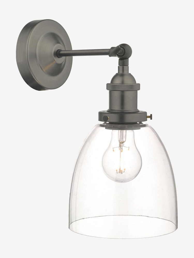 Dar Lighting Antique Chrome Glass Arvin Wall Light - Image 2 of 7 Dar Lighting Antique Chrome Glass Arvin Wall Light - Image 2 of 7