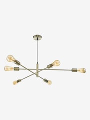 Dar Lighting Antique Brass Alana 6lt Pendant Ceiling Light - Image 1 of 3