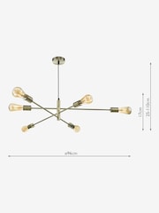 Dar Lighting Antique Brass Alana 6lt Pendant Ceiling Light - Image 3 of 3
