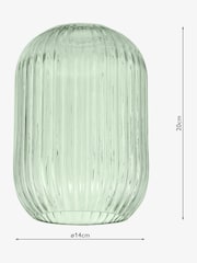 Dar Lighting Green Ribbed Glass Easy Fit Sawyer Pendant Light - Image 4 of 5