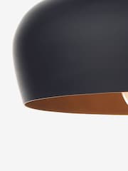 Dar Lighting Matt Black Natural Wood Gaucho Pendant Light - Image 5 of 5