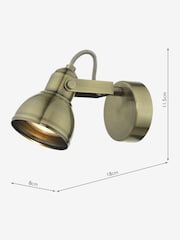 Dar Lighting Antique Brass Fothergill Single Spotlight - Image 3 of 3