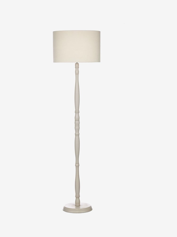 Dar Lighting Matt Cream Dunlop Floor Lamp - Image 1 of 2