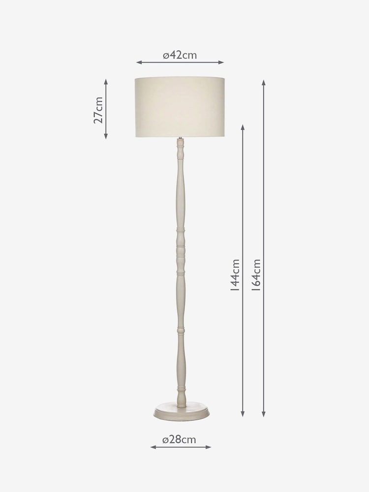 Dar Lighting Matt Cream Dunlop Floor Lamp - Image 2 of 2