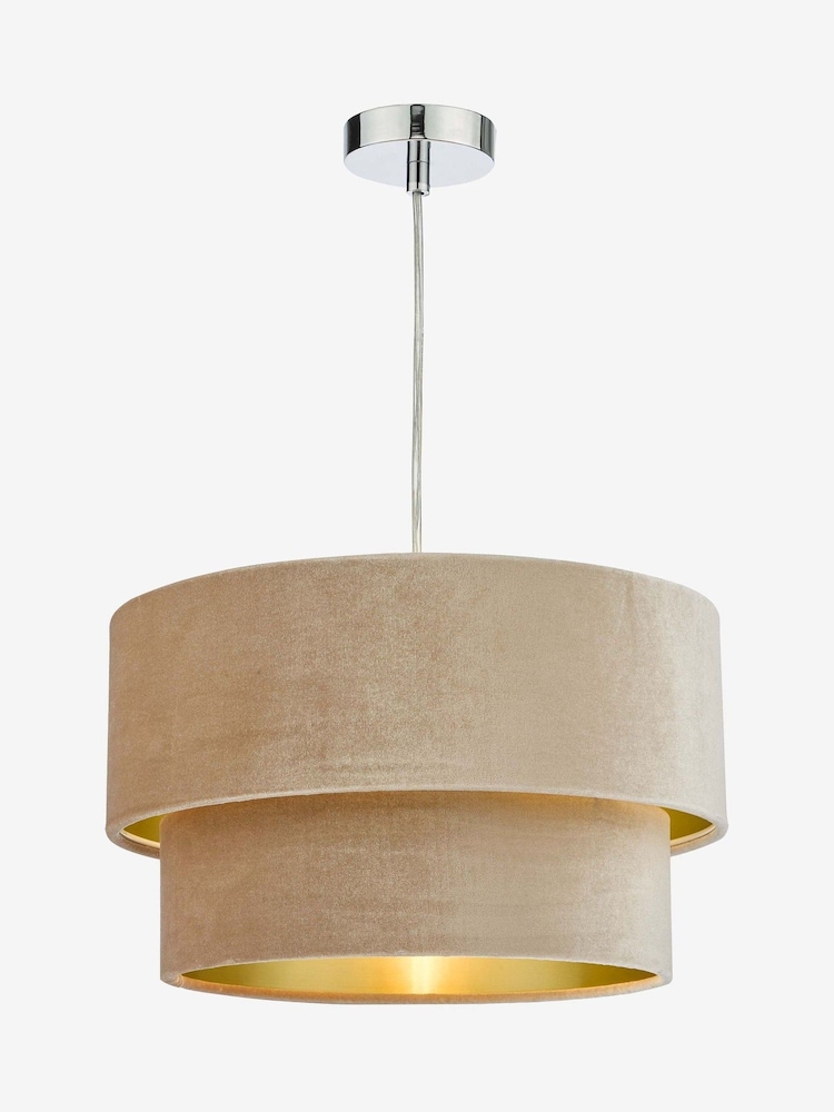 Dar Lighting Taupe Easy Fit Suvan Pendant Light - Image 2 of 5