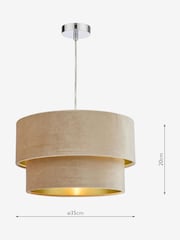 Dar Lighting Taupe Easy Fit Suvan Pendant Light - Image 4 of 5