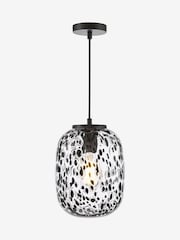 Dar Lighting Glass Matt Black Gethin Pendant Light - Image 3 of 7