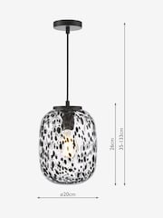 Dar Lighting Glass Matt Black Gethin Pendant Light - Image 4 of 7