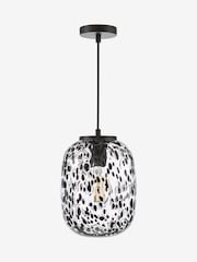 Dar Lighting Glass Matt Black Gethin Pendant Light - Image 5 of 7