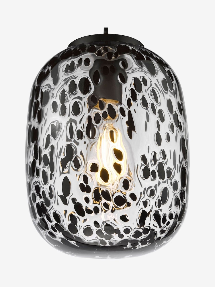 Dar Lighting Glass Matt Black Gethin Pendant Light - Image 7 of 7