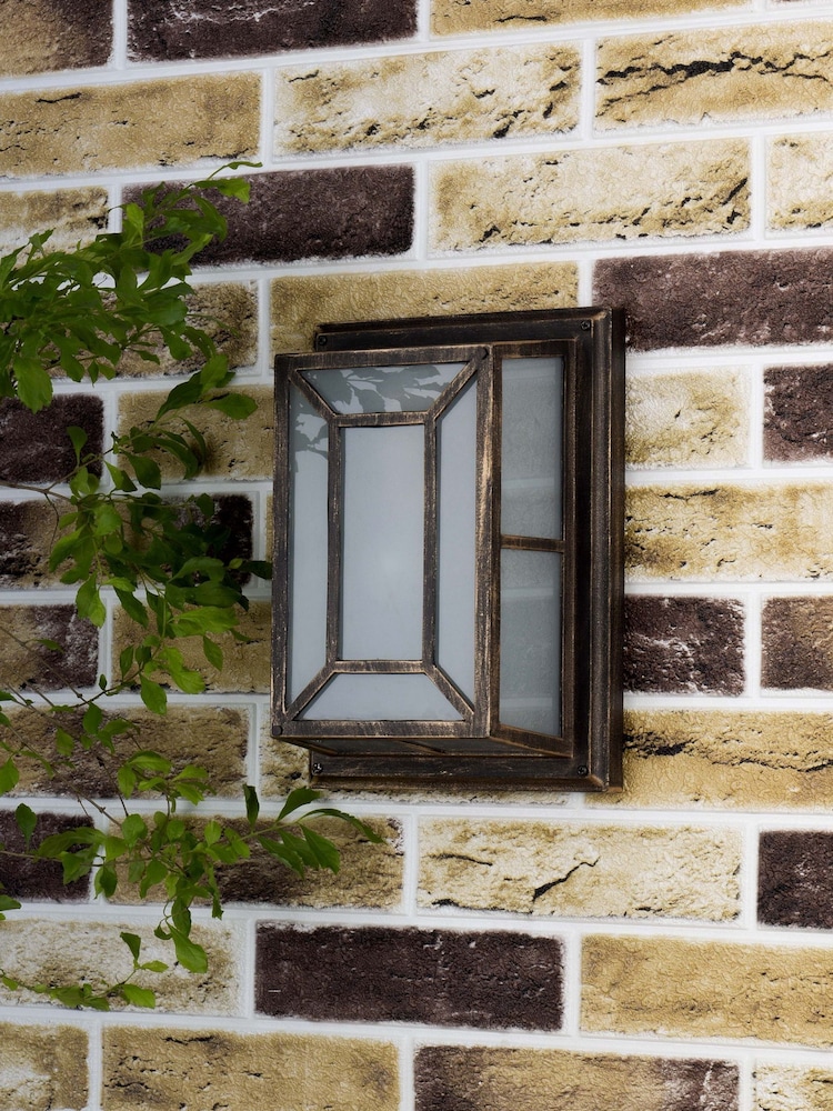 Dar Lighting Matt Black Gold Opal Glass Trent Wall Light - Image 2 of 6